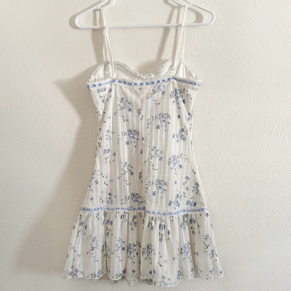 Jessica Simpson Blue Floral Lace Mini Dress - Picture 3 of 4